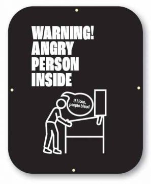 Metal Game Room Sign - Angry Person #1